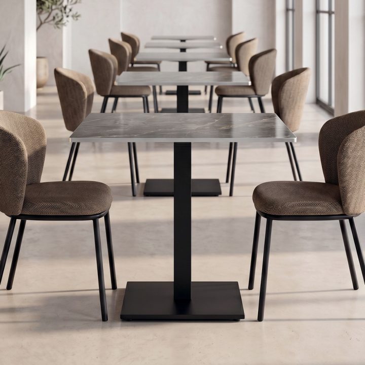 MESA GRIS PIEDRA SINTERIZADA CONTRACT 80 X 80 X 75 CM