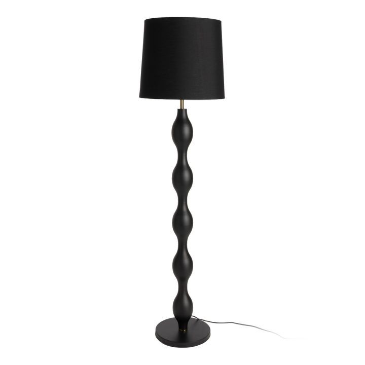 LÁMPARA SUELO NEGRO TEJIDO-METAL 40 X 40 X 155,50 CM