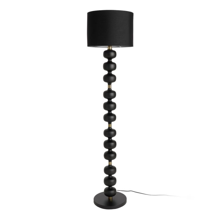 LÁMPARA SUELO NEGRO TEJIDO-METAL 35 X 35 X 154 CM