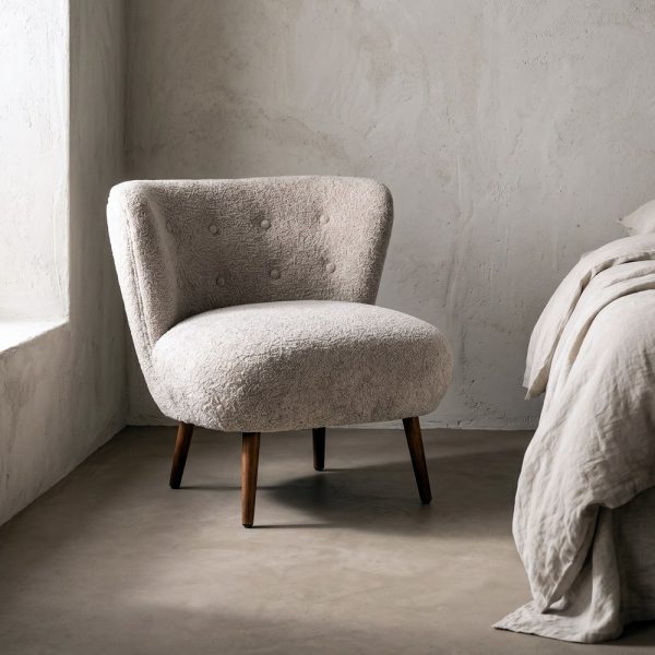 SILLÓN TAPIZADO BEIGE 78 X 77 X 72 CM
