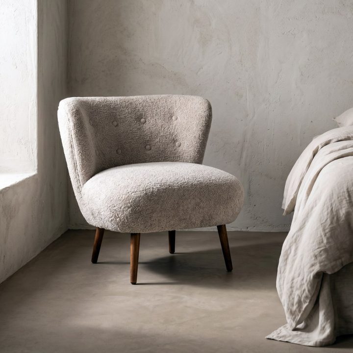 SILLÓN TAPIZADO BEIGE 78 X 77 X 72 CM