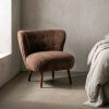 SILLÓN TAPIZADO MARRÓN 78 X 77 X 72 CM