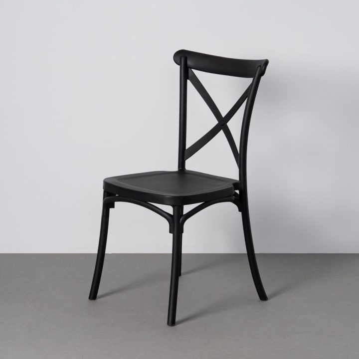 SILLA APILABLE EXTERIOR GRIS ANTRACITA 53 X 43 X 88 CM