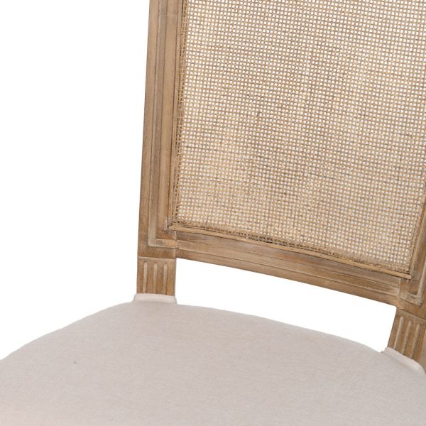 611290-05 SILLA NATURAL-BLANCO MADERA-RATÁN SALÓN 44 X 48 X 98 CM