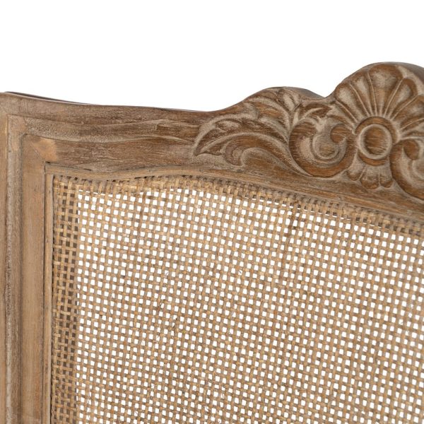 611290-06 SILLA NATURAL-BLANCO MADERA-RATÁN SALÓN 44 X 48 X 98 CM