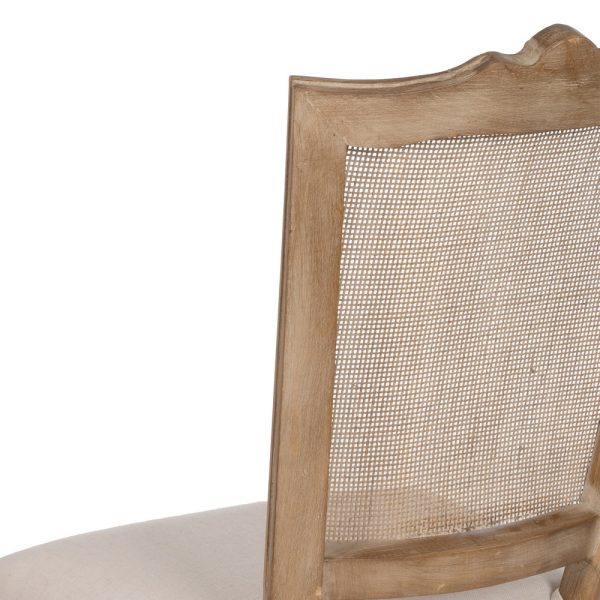611290-09 SILLA NATURAL-BLANCO MADERA-RATÁN SALÓN 44 X 48 X 98 CM