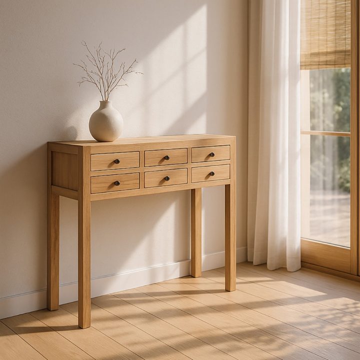 CONSOLA NATURAL MADERA MINDI ENTRADA 85 X 26 X 85 CM