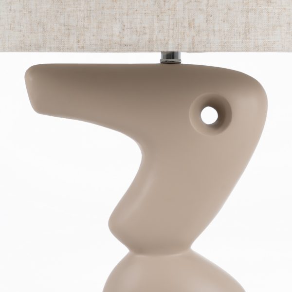 LÁMPARA SUELO BEIGE RESINA ILUMINACIÓN 35 X 35 X 128 CM