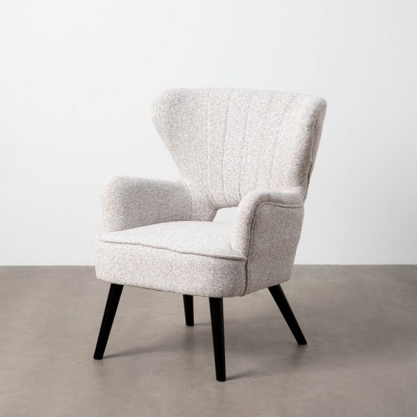 SILLÓN JASPEADO CRUDO TEJIDO-MADERA 70 X 74 X 90 CM