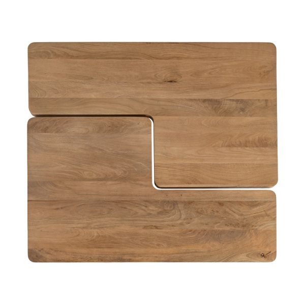 S/2 MESA CENTRO NATURAL MADERA DE MANGO 120 X 70 X 36 CM