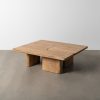 S/2 MESA CENTRO NATURAL MADERA DE MANGO 120 X 70 X 36 CM