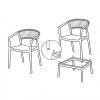 TABURETE-SILLA POLIPROPILENO CONTRACT 55,80 X 59,80 X 104,50
