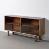 APARADOR MARRÓN MADERA-CRISTAL 160 X 46 X 80 CM