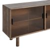 APARADOR MARRÓN MADERA-CRISTAL 160 X 46 X 80 CM