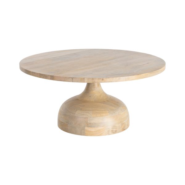 MESITA NATURAL MADERA DE MANGO SALÓN 90 X 90 X 40 CM
