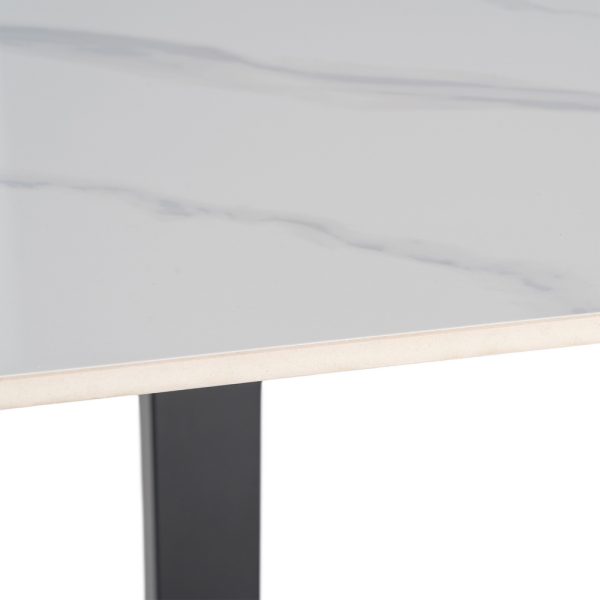 MESA BLANCO PIEDRA SINTERIZADA CONTRACT 80 X 80 X 75 CM