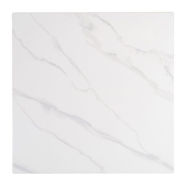 MESA BLANCO PIEDRA SINTERIZADA CONTRACT 80 X 80 X 75 CM
