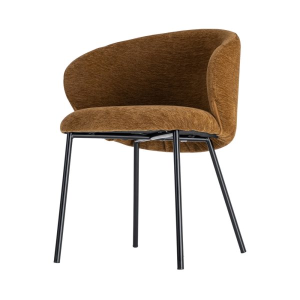 SILLA MARRÓN TEJIDO-METAL CONTRACT 56,50 X 56 X 74,50 CM