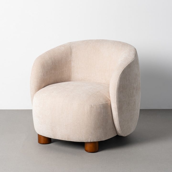 SILLÓN CREMA TEJIDO-METAL 73 X 82 X 70 CM