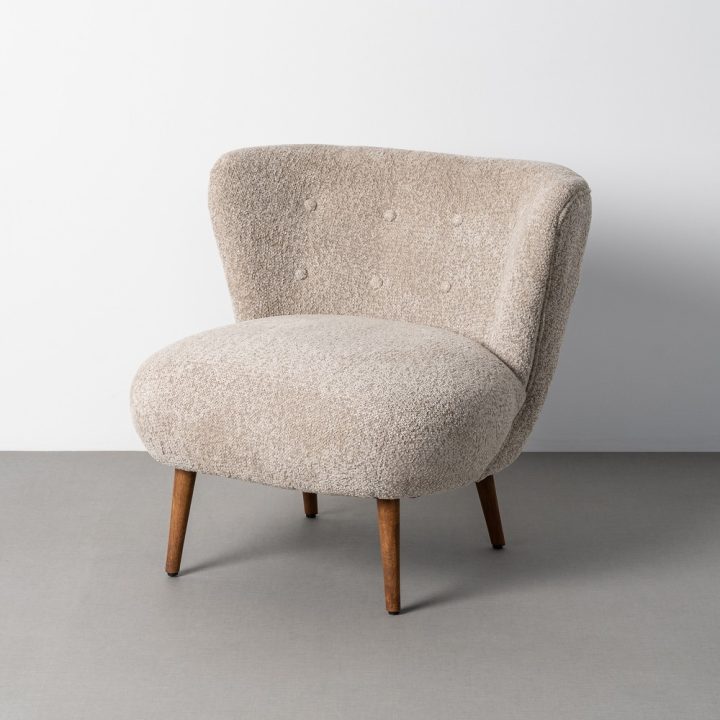 SILLÓN TAPIZADO BEIGE 78 X 77 X 72 CM