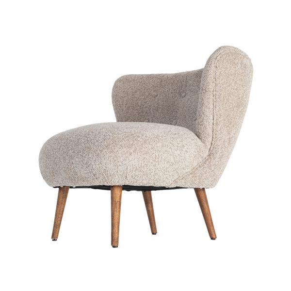 SILLÓN TAPIZADO BEIGE 78 X 77 X 72 CM