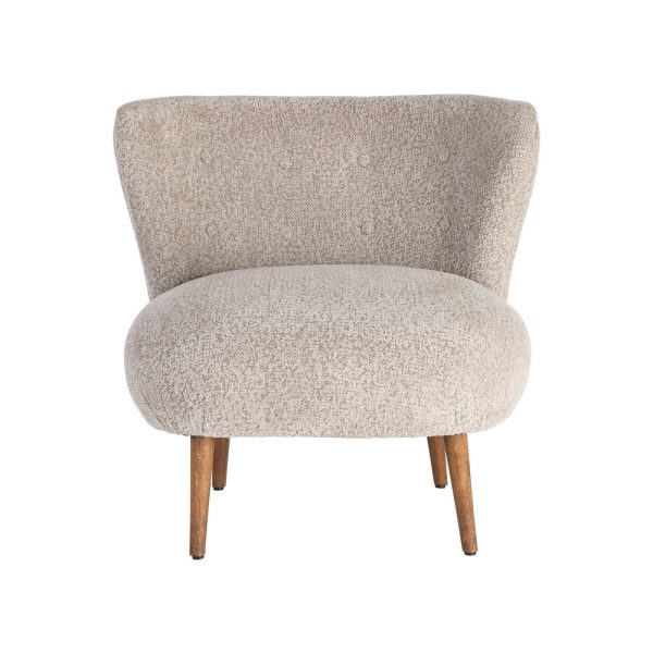 SILLÓN TAPIZADO BEIGE 78 X 77 X 72 CM