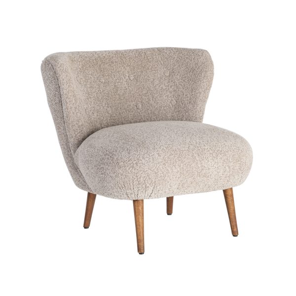 SILLÓN TAPIZADO BEIGE 78 X 77 X 72 CM