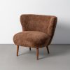SILLÓN TAPIZADO MARRÓN 78 X 77 X 72 CM
