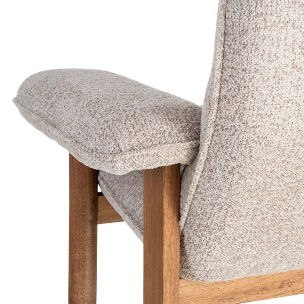 SILLÓN TAPIZADO BEIGE MADERA 97 X 86 X 80 CM