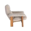 SILLÓN TAPIZADO BEIGE MADERA 97 X 86 X 80 CM