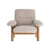 SILLÓN TAPIZADO BEIGE MADERA 97 X 86 X 80 CM