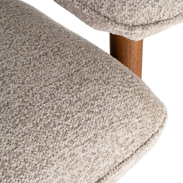 SILLÓN TAPIZADO BEIGE MADERA 97 X 86 X 80 CM