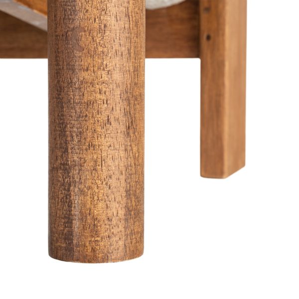 SILLÓN TAPIZADO BEIGE MADERA 97 X 86 X 80 CM