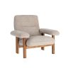 SILLÓN TAPIZADO BEIGE MADERA 97 X 86 X 80 CM