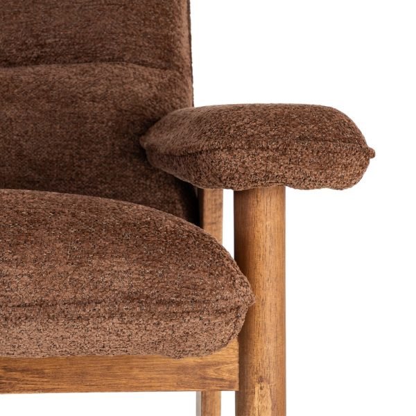 SILLÓN TAPIZADO MARRÓN MADERA 96 X 86,50 X 82,50 CM