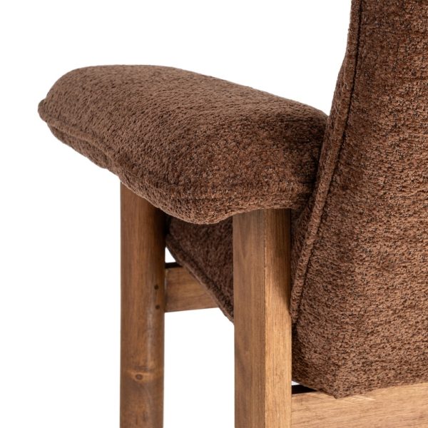 SILLÓN TAPIZADO MARRÓN MADERA 96 X 86,50 X 82,50 CM