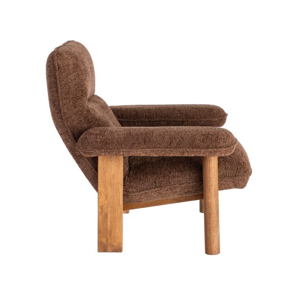 SILLÓN TAPIZADO MARRÓN MADERA 96 X 86,50 X 82,50 CM