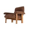 SILLÓN TAPIZADO MARRÓN MADERA 96 X 86,50 X 82,50 CM