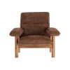 SILLÓN TAPIZADO MARRÓN MADERA 96 X 86,50 X 82,50 CM