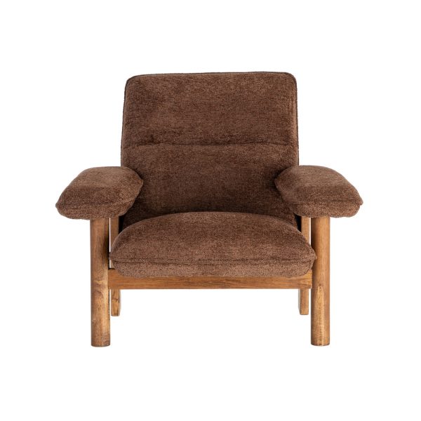 SILLÓN TAPIZADO MARRÓN MADERA 96 X 86,50 X 82,50 CM