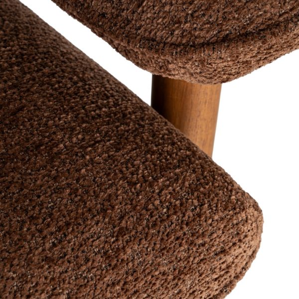 SILLÓN TAPIZADO MARRÓN MADERA 96 X 86,50 X 82,50 CM