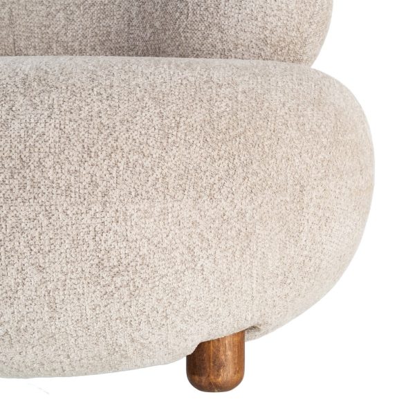 SILLÓN TAPIZADO BEIGE 93 X 93 X 79 CM