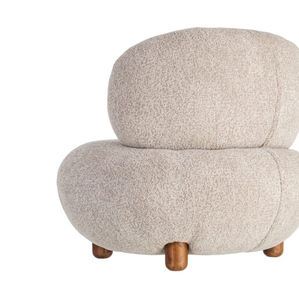 SILLÓN TAPIZADO BEIGE 93 X 93 X 79 CM