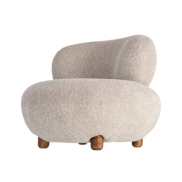 SILLÓN TAPIZADO BEIGE 93 X 93 X 79 CM