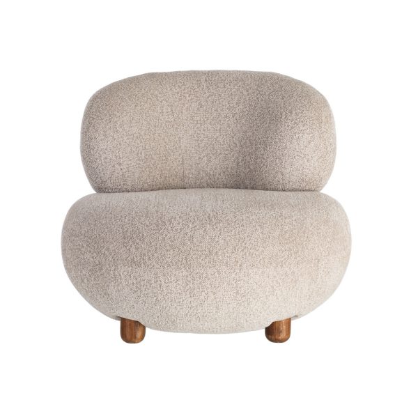 SILLÓN TAPIZADO BEIGE 93 X 93 X 79 CM
