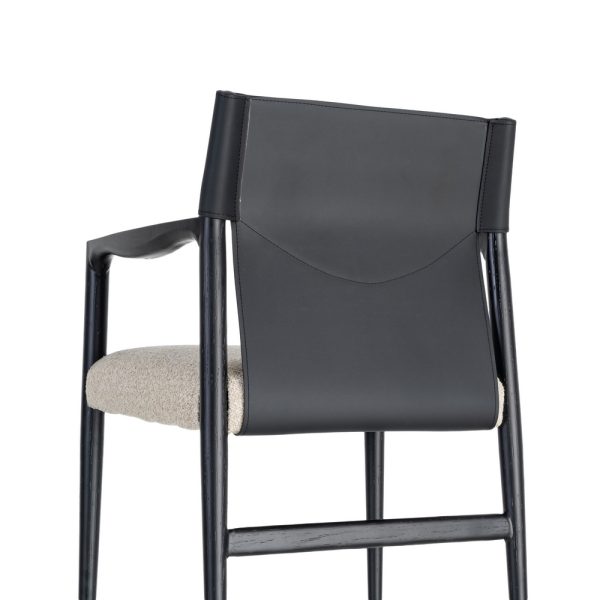 SILLA CON BRAZOS BLANCO Y NEGRO 50 X 50 X 81,50 CM