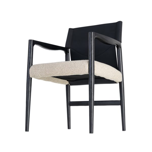 SILLA CON BRAZOS BLANCO Y NEGRO 50 X 50 X 81,50 CM
