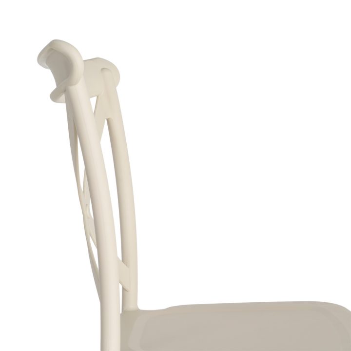 SILLA APILABLE EXTERIOR CREMA PP 53 X 43 X 88 CM