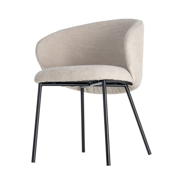 SILLA BEIGE TEJIDO-METAL CONTRACT 56,50 X 56 X 74,50 CM